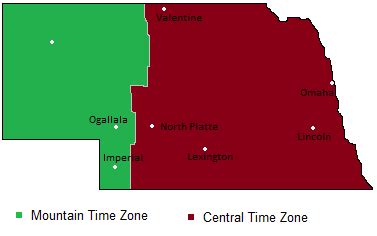 nebraska time zone map.